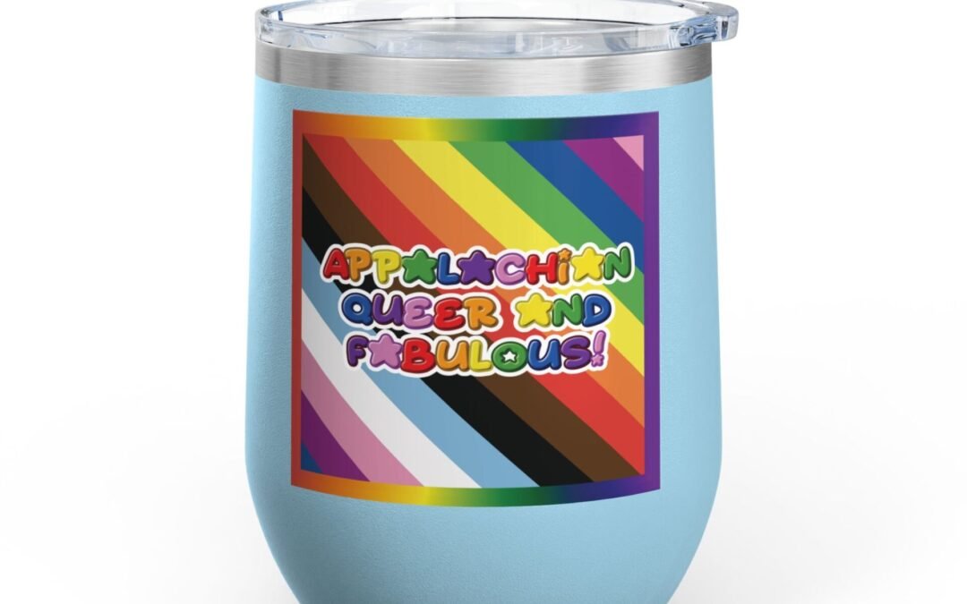 QUEERLIGHT | Premium Wine Tumbler, 12oz (10 colors | Appalachian Queer and Fabulous