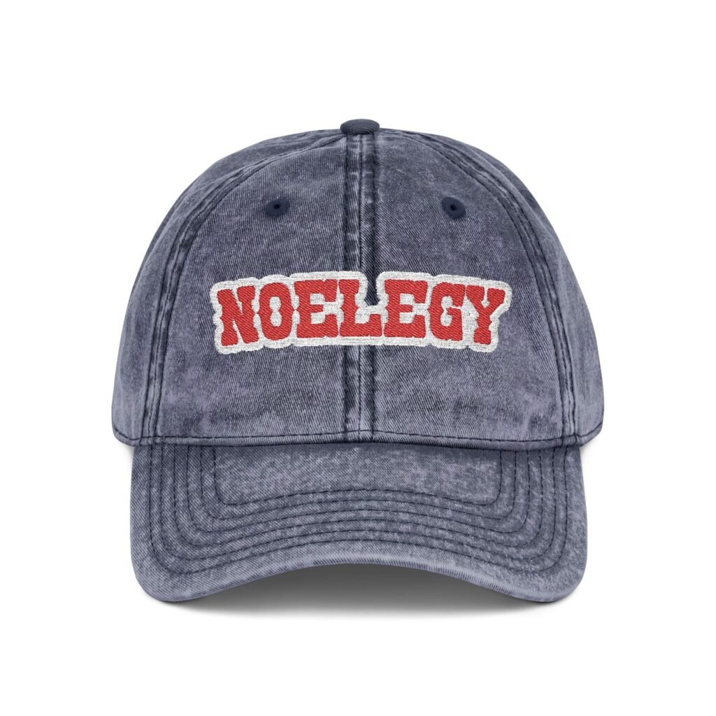 NO ELEGY Vintage Embroidered Cap - Retro Style (Navy)
