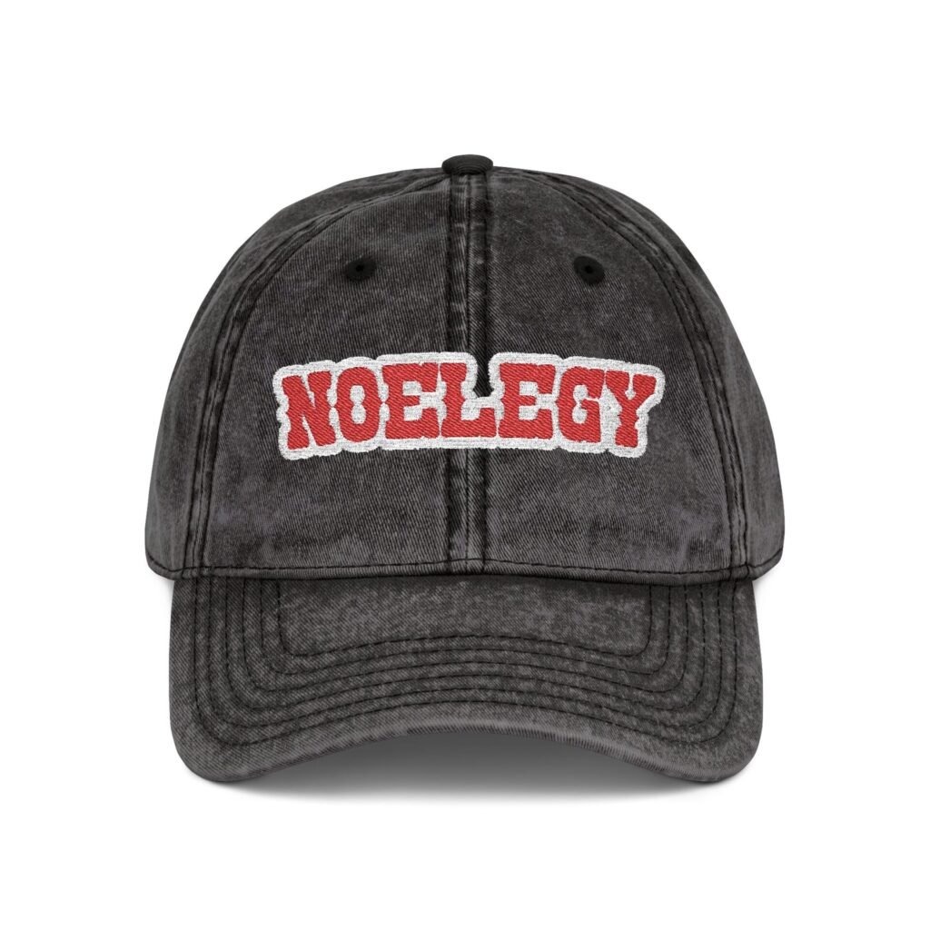 NO ELEGY Vintage Embroidered Cap - Retro Style (Black)