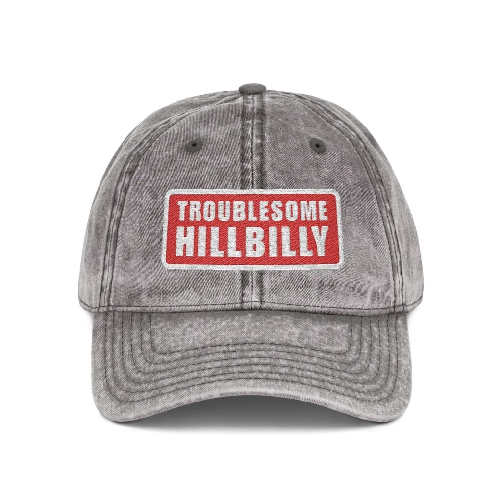 NO ELEGY "Troublesome Hillbilly" Vintage Embroidered Cap -  (Charcoal)