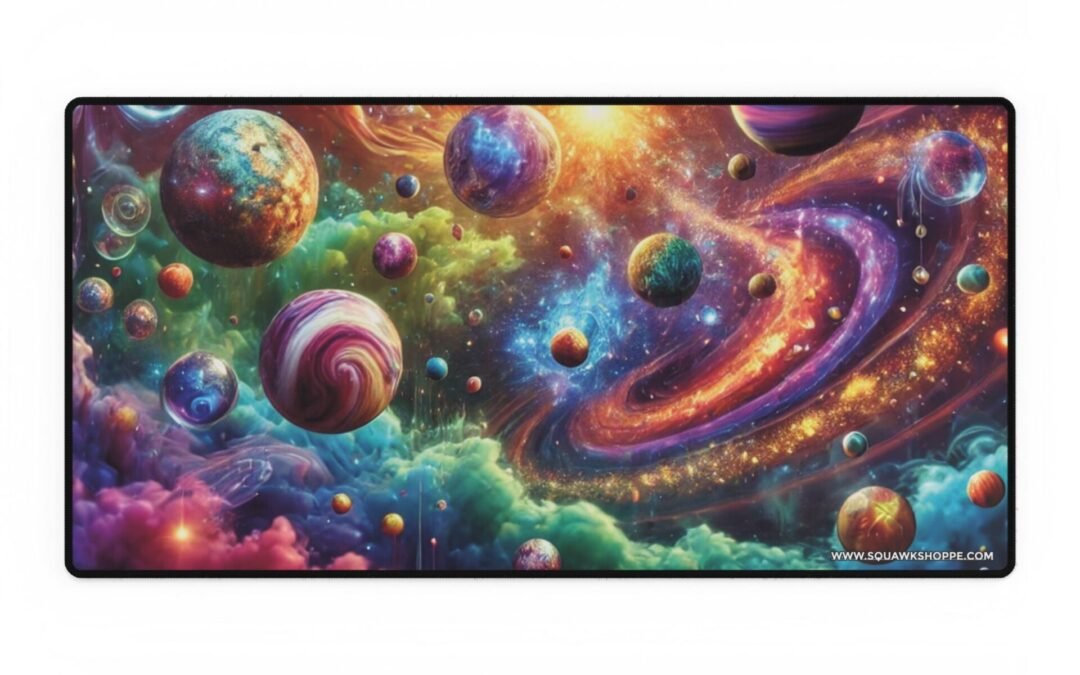 QUEERLIGHT “Queer Galaxy” Desk Mat for Creative Spaces (3 sizes)