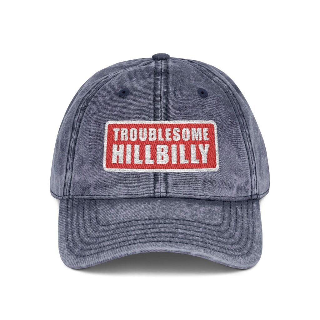 NO ELEGY "Troublesome Hillbilly" Vintage Embroidered Cap -  (Navy)