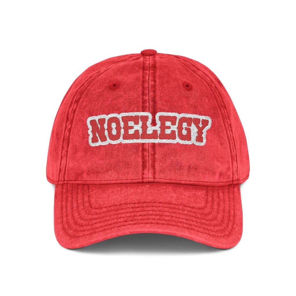 NO ELEGY Vintage Embroidered Cap - Retro Style (Red)