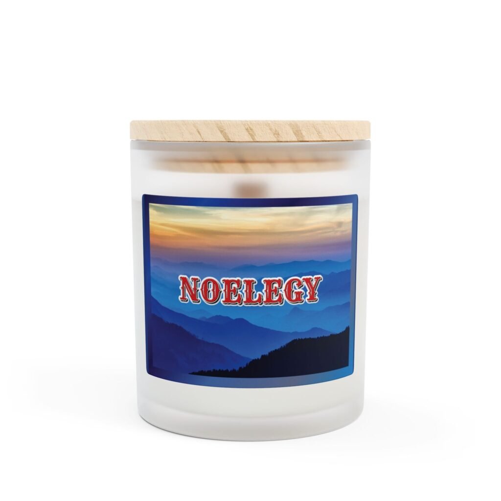 NO ELEGY "Mountain Sunrise" Frosted Glass Candle, 11oz - Oak Moss Majesty