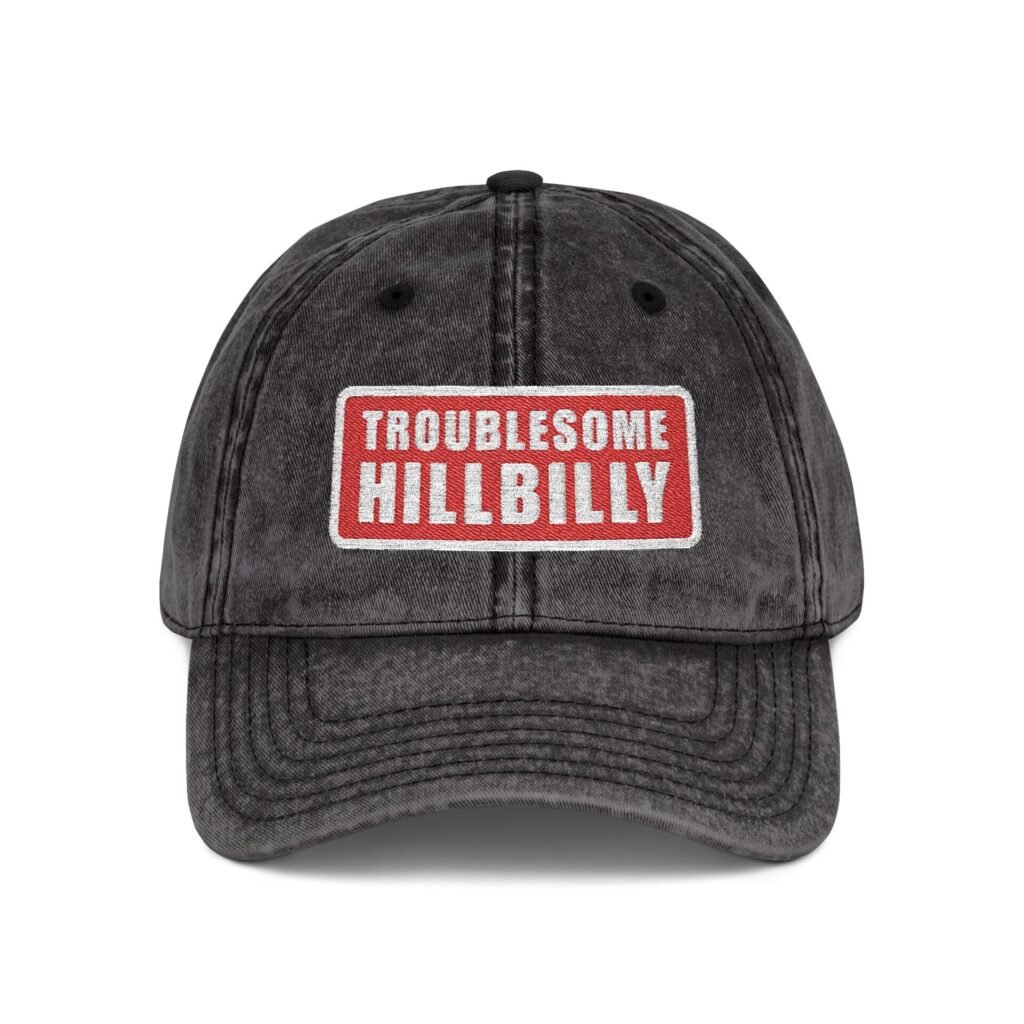 NO ELEGY "Troublesome Hillbilly" Vintage Embroidered Cap -  (Black)
