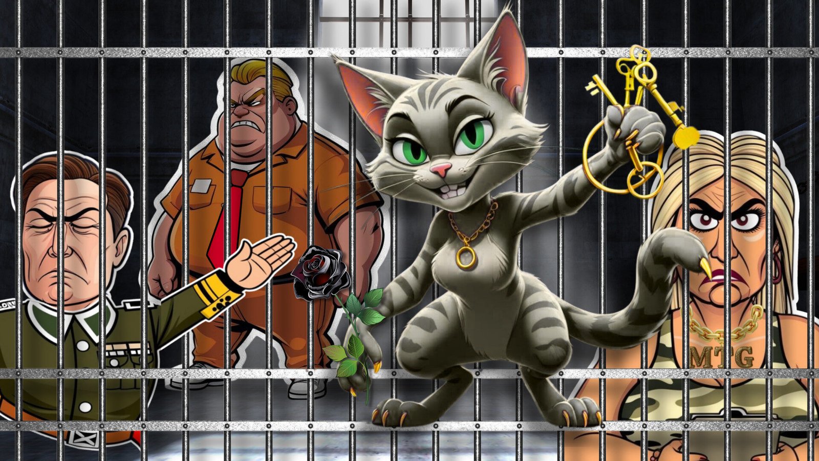 SQK SHP BRB brand banner a prison and a cat