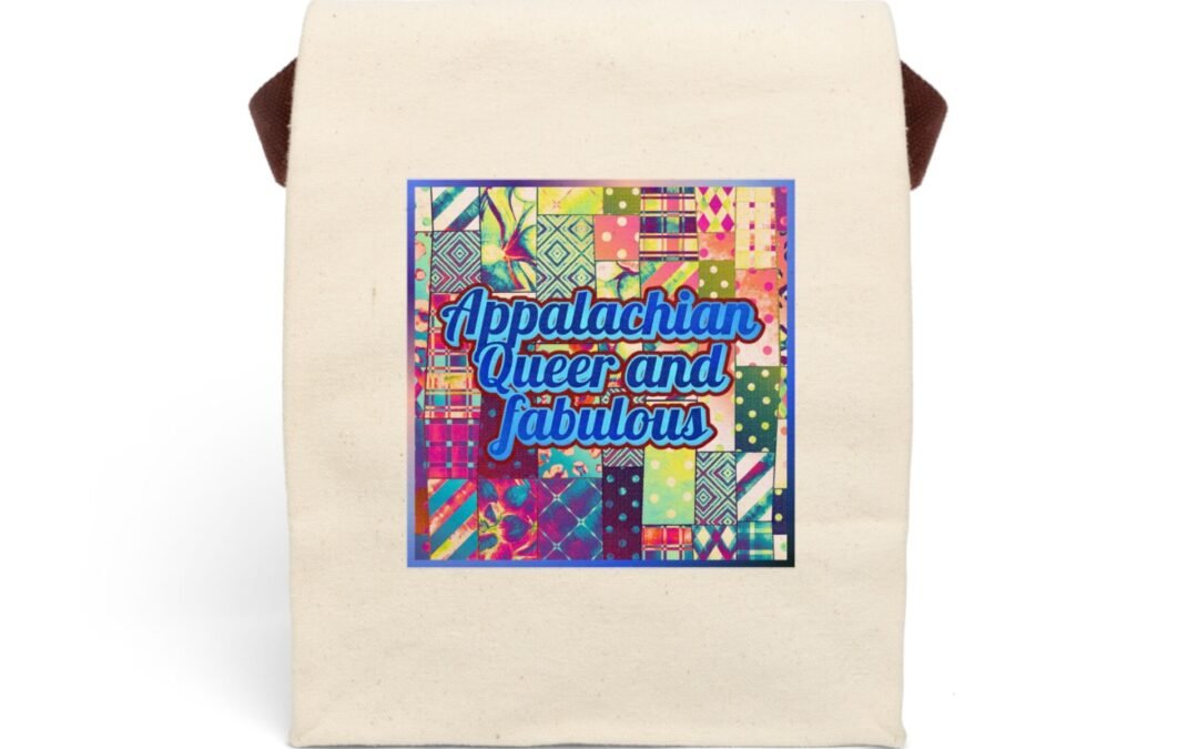 Canvas Lunch Tote | Appalachian Queer and Fabulous (Blue Quilt) – Stylish and Fun Tote for LGBTQ+ Pride and Everyday Use