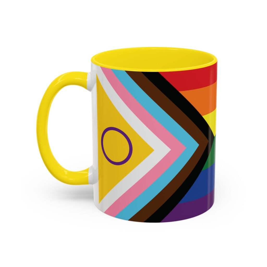 QUEERLIGHT | PROGRESS  PRIDE FLAG Ceramic Coffee Mug (11 oz and 15 oz)