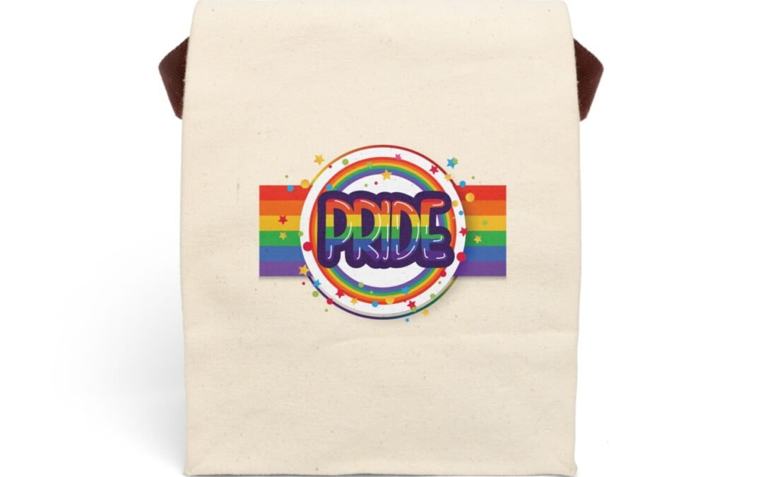 Canvas Lunch Tote | Rainbow Sigil Pride Stripes and Stars