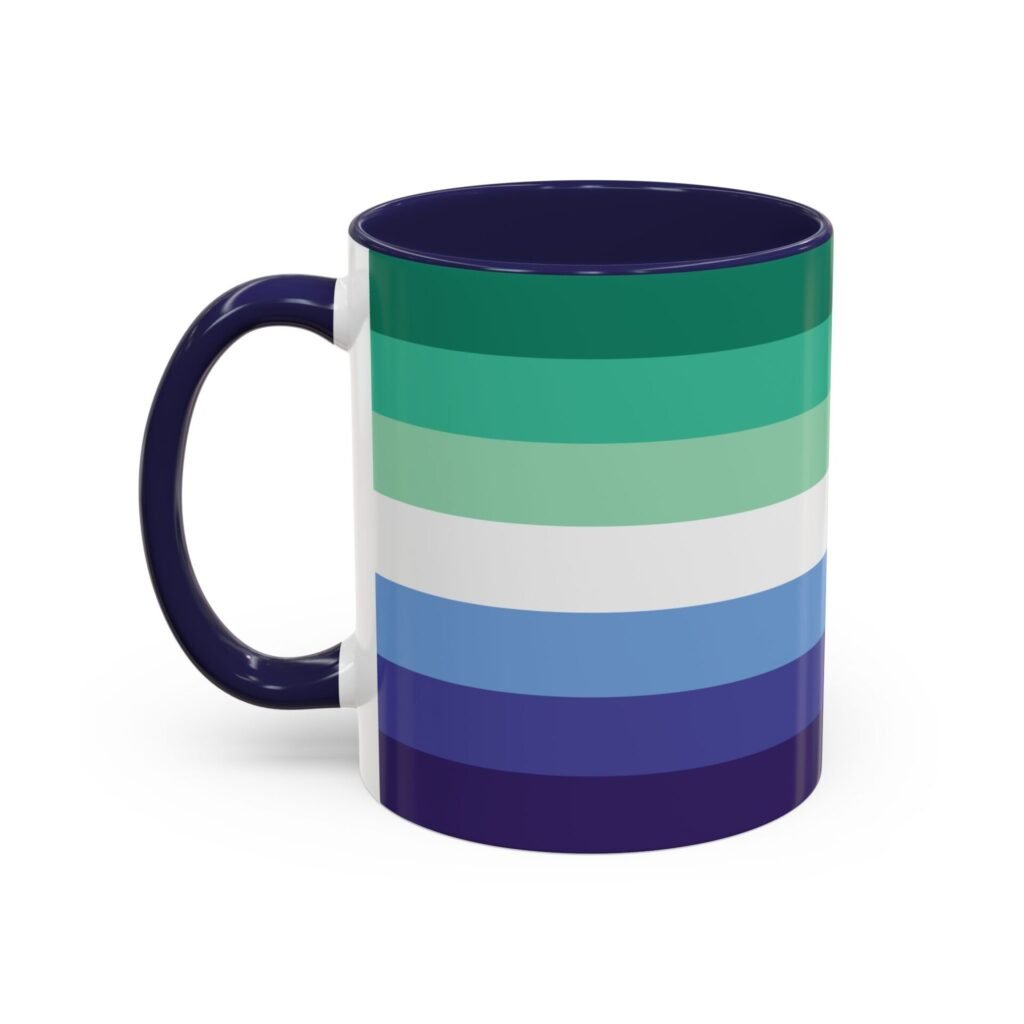 QUEERLIGHT | Gay Male PRIDE FLAG Ceramic Coffee Mug (11 oz and 15 oz)