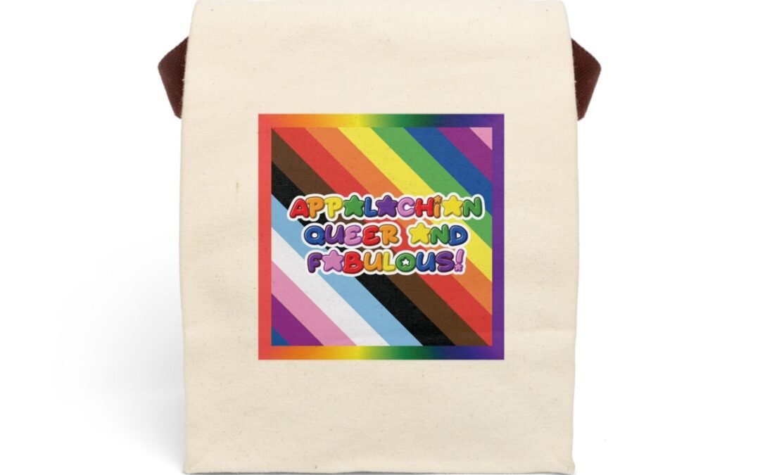 Canvas Lunch Tote | Appalachian Queer and Fabulous Progress Pride Stripes