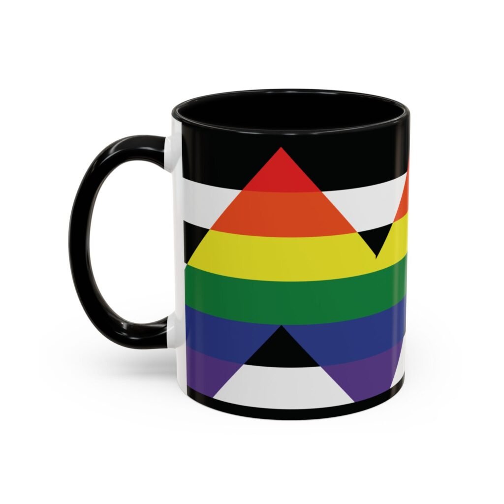 `QUEERLIGHT | Ally FLAG Ceramic Coffee Mug (11 oz and 15 oz) (8 colors)