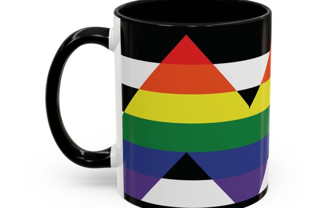`QUEERLIGHT | Ally FLAG Ceramic Coffee Mug (11 oz and 15 oz) (8 colors)