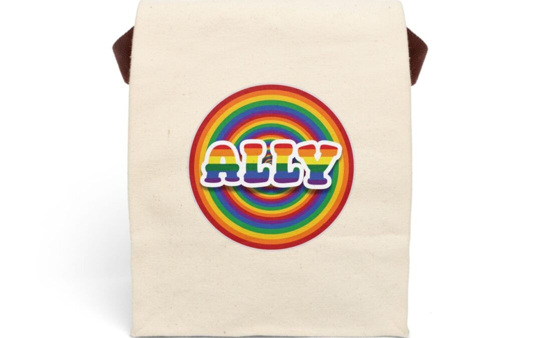 Canvas Lunch Tote | ALLY Rainbow bullseye