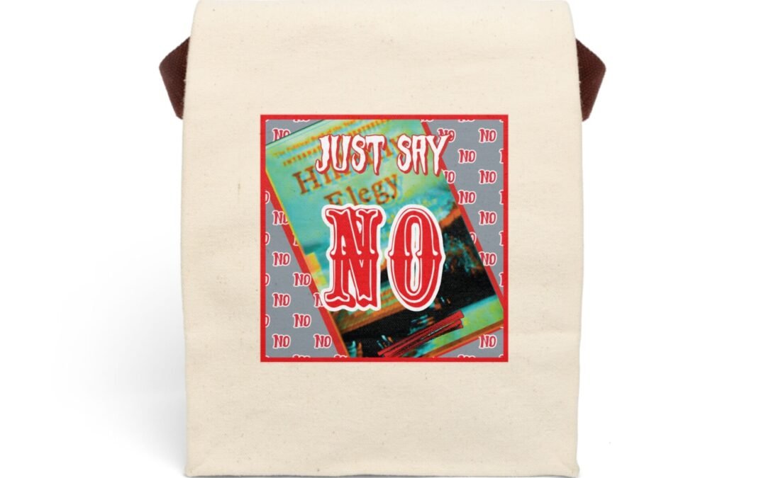 Canvas Lunch Tote | NO ELEGY | Just Say No to Hillbilly Elegy