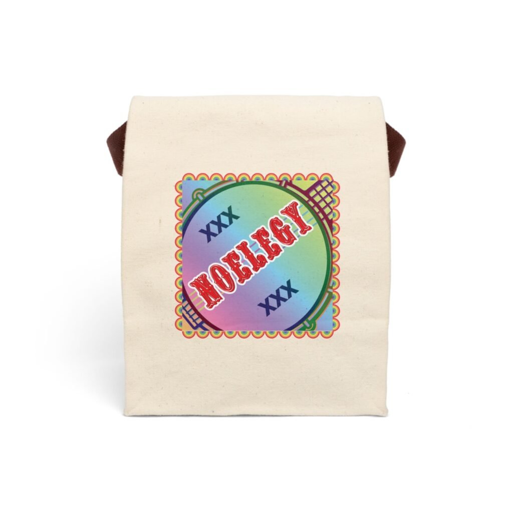 Canvas Lunch Tote. NO ELEGY. Rainbow Banjo