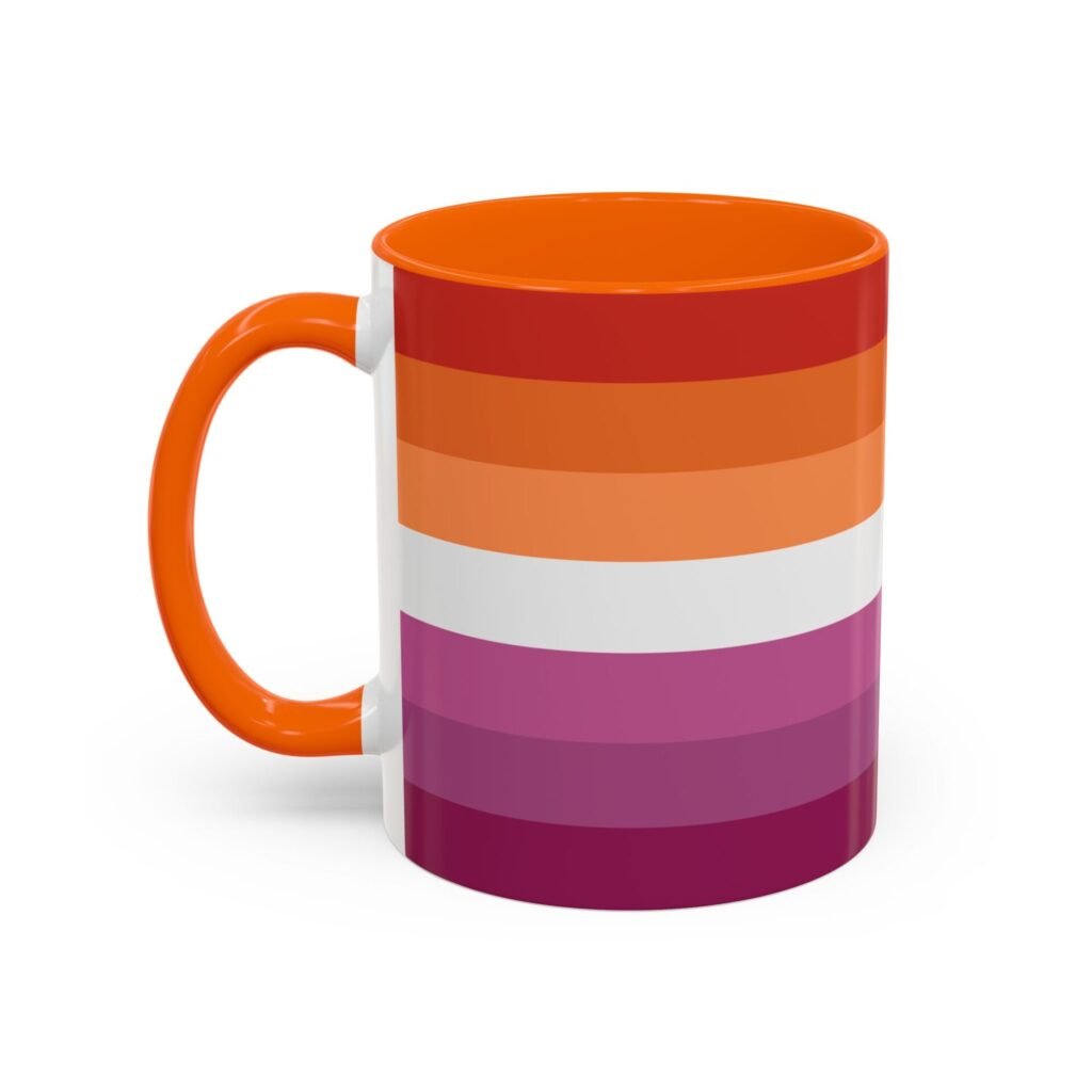 QUEERLIGHT | Lesbian PRIDE FLAG Ceramic Coffee Mug (11 oz and 15 oz)
