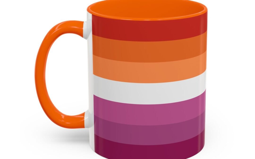 QUEERLIGHT | Lesbian PRIDE FLAG Ceramic Coffee Mug (11 oz and 15 oz)