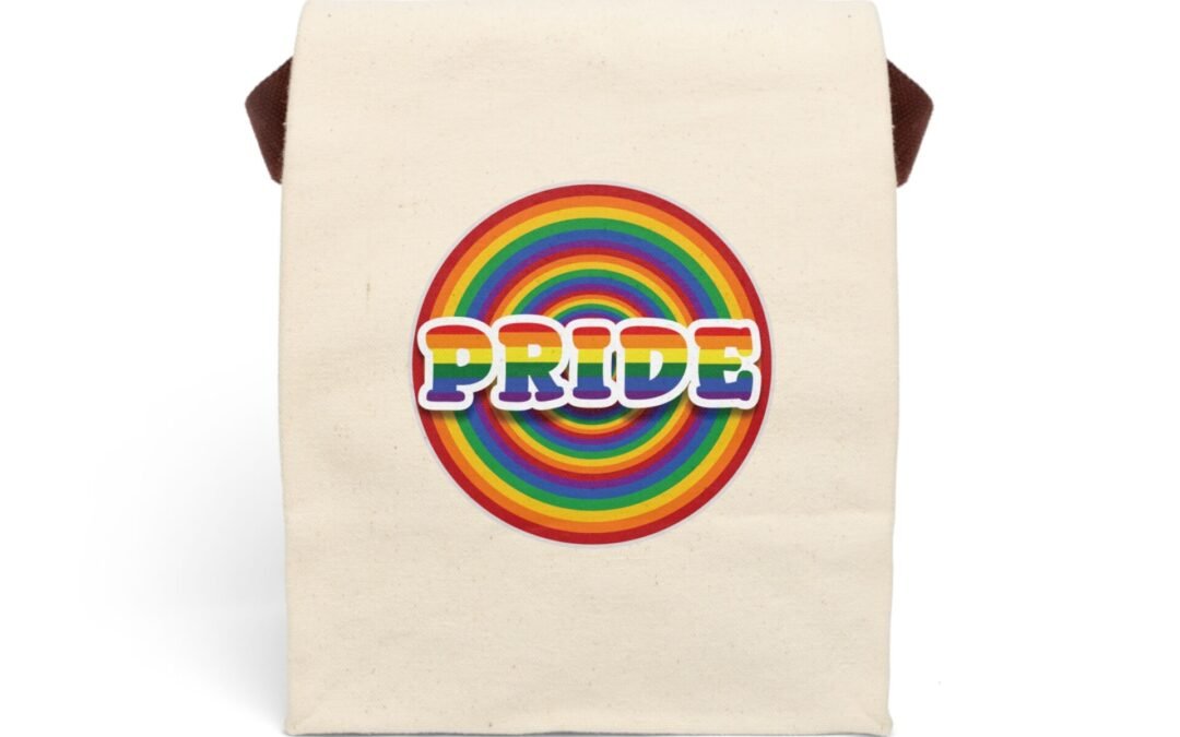 Canvas Lunch Tote | PRIDE Rainbow bullseye