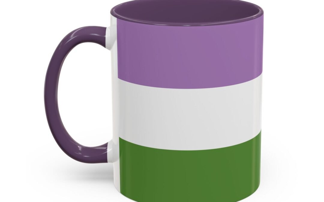 QUEERLIGHT | Gender Queer FLAG Ceramic Coffee Mug (11 oz and 15 oz)