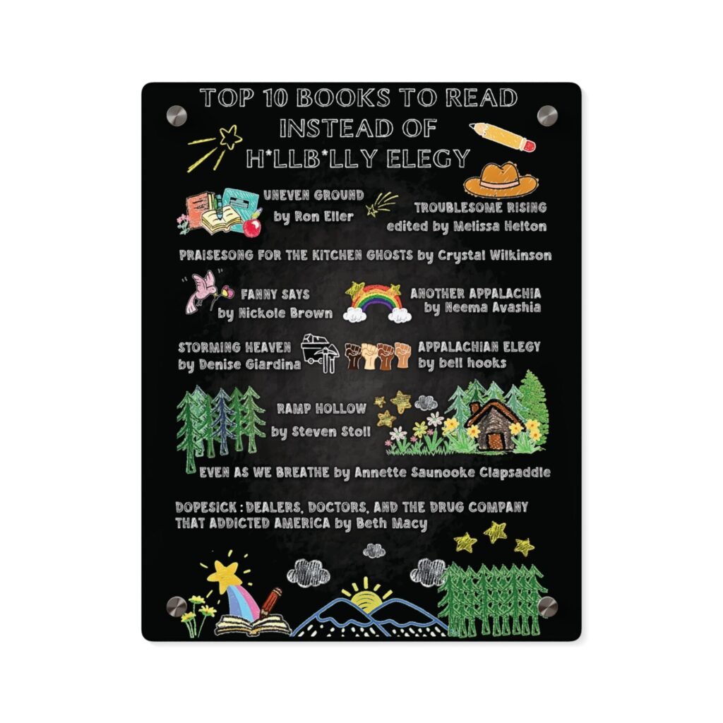 Acrylic Wall Art Panels Top 10 Books to Read Instead of Hillbilly Elegy (2 sizes)