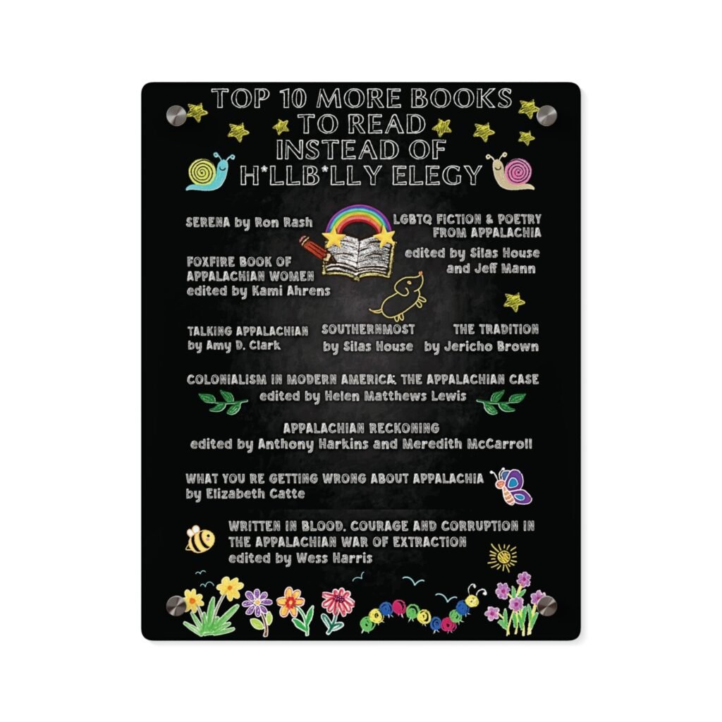 Acrylic Wall Art Panels Top 10 MORE Books to Read Instead of Hillbilly Elegy (2 sizes)