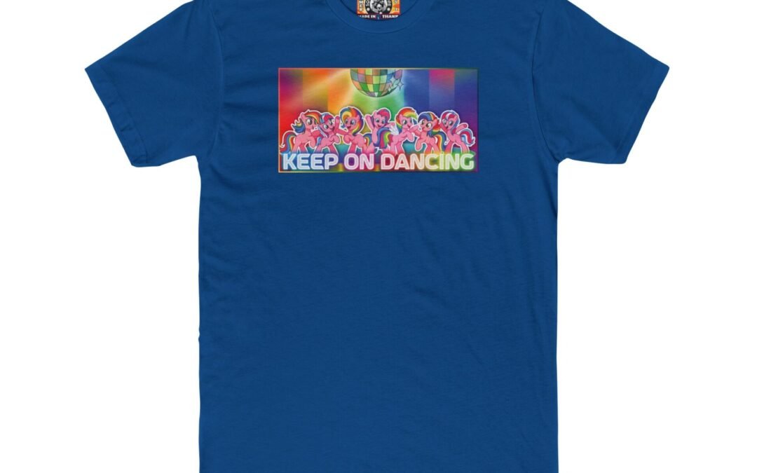 Colorful Keep on Dancing Unisex Cotton Tee, Graphic Tee, Festival Wear, LGBTQ+ Pride Shirt, Dance Party Apparel, Gift for Dancers