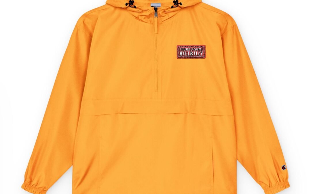 LIghtweight Packable Anorak Rain Jacket | NO ELEGY “Troublesome Hillbilly” Unisex Windbreaker, Festival Fashion, Travel Jacket