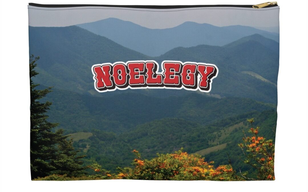Flat Canvas Zipped Accessory Pouch – NO ELEGY – Blue Ridge Mountains (2 Sizes)
